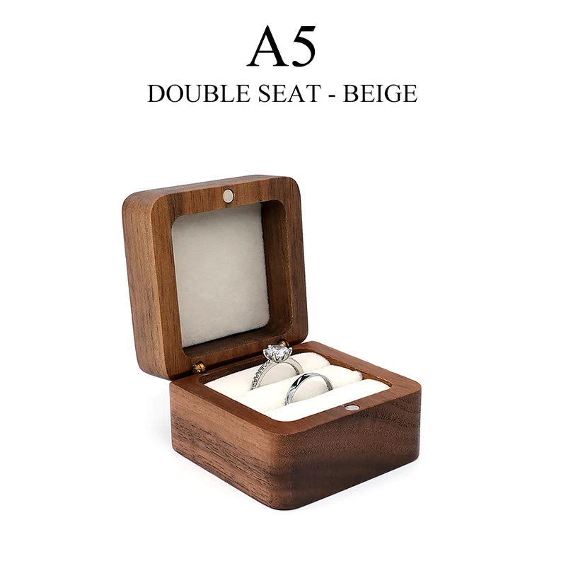 Multi-Layer Jewelry Organizer Box, Wooden Wedding Ring Case With Earring Storage & Gift Packaging