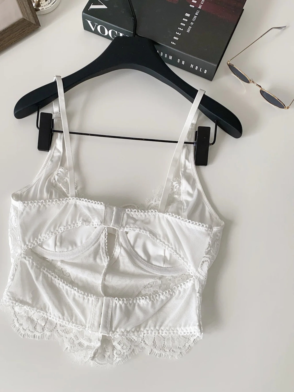 Summer Lace Hollow out ort Design Sensual Pure Desire Sexy Top Women's Strapl Crop Vest Tulle Me Brtte Outfit