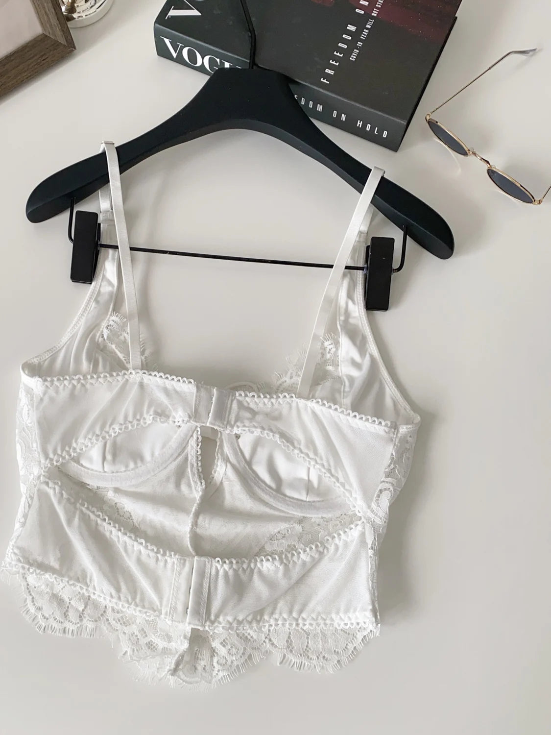 Summer Lace Hollow out ort Design Sensual Pure Desire Sexy Top Women's Strapl Crop Vest Tulle Me Brtte Outfit