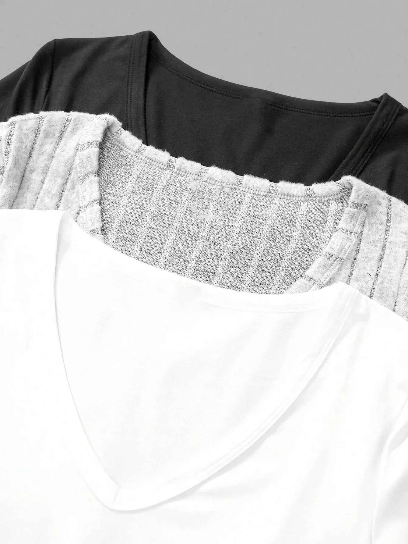 2026 new plain-colored long-sleeved T-shirt, with textured design, soft texture and fashionable appearance