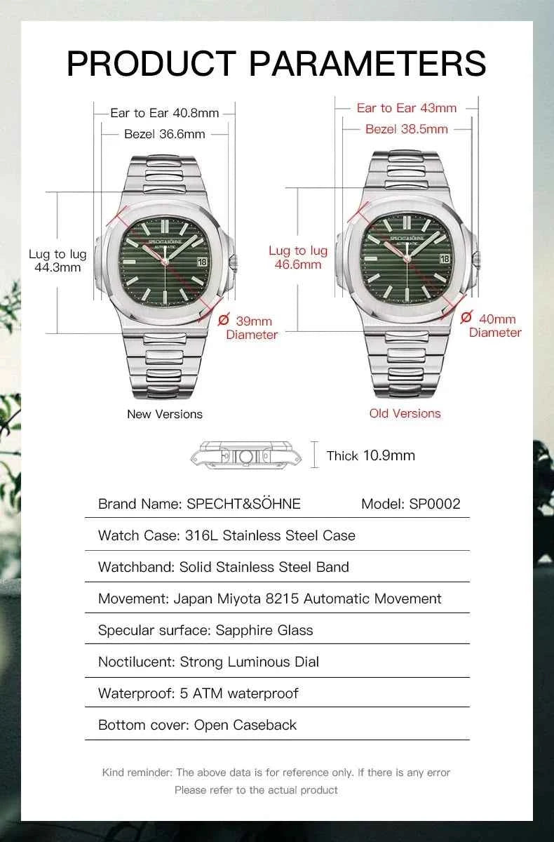 New Arrivals Fashion Men's Watches Luxury Automatic Watch For Men 42MM Stainless Steel Waterproof Rose Gold Sapphire5711 Watch