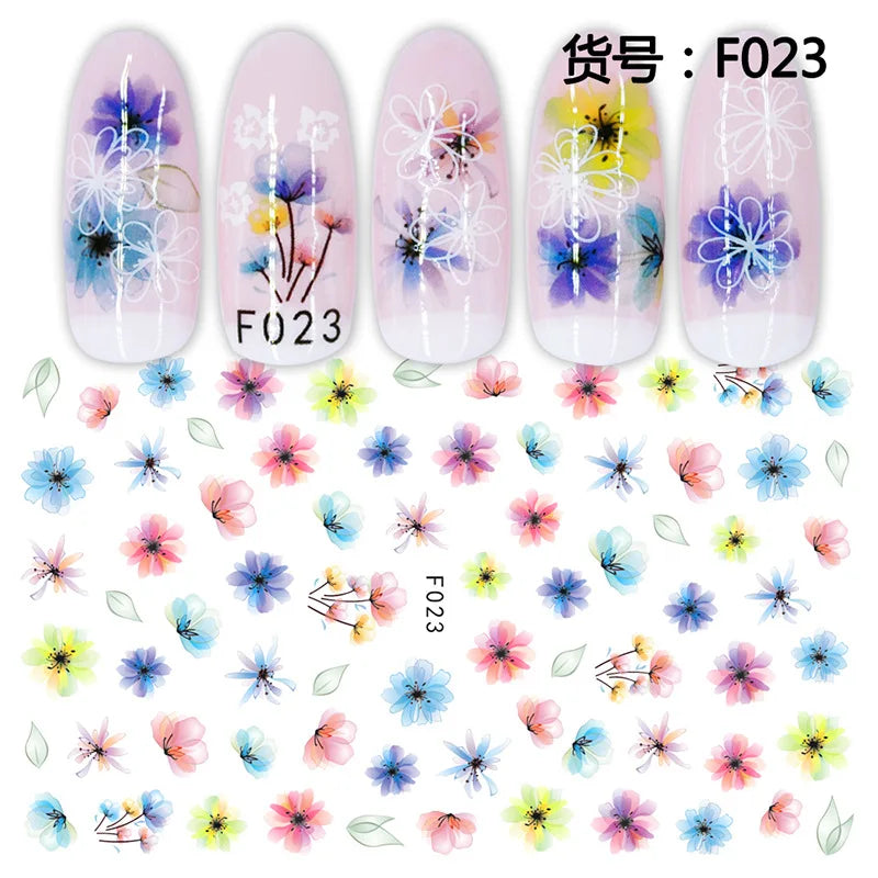 3D Dandelion Peach Blossom Maple Leaf Nail Sticker Nail Art Decoration Color Flower Nail Decal Nail Art Supplies Nail Parts