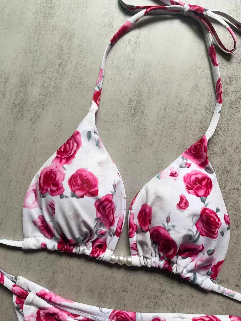 Micro Bikini 2026 Swimwear Women Swimsuit Sexy luxury Brazilian Bikini Set Halter Print Biquini Push Up Pearl Beachwear Female