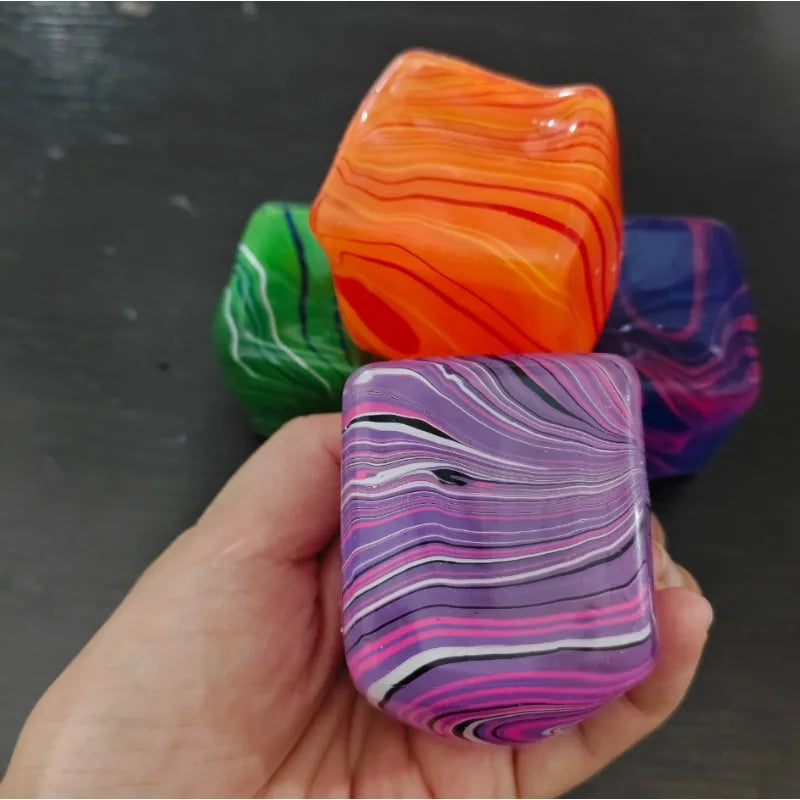 Soft and Glutinous Sensory Stress-relief Toy Cube Filled with Gel Stretchable Ball Soft Ice blind box Slow Rebound