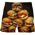 Sausages Food Graphic Beach Shorts Men Short Pants 3D Cheese Printed Elastic Waist Board Trunks Swimsuit homme 2023 Ice