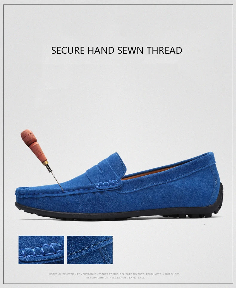 Men Casual Shoes Fashion Suede Leather Men Loafers High Quality Moccasins Slip On Men's Flats Lightweight Driving Shoes 38-47