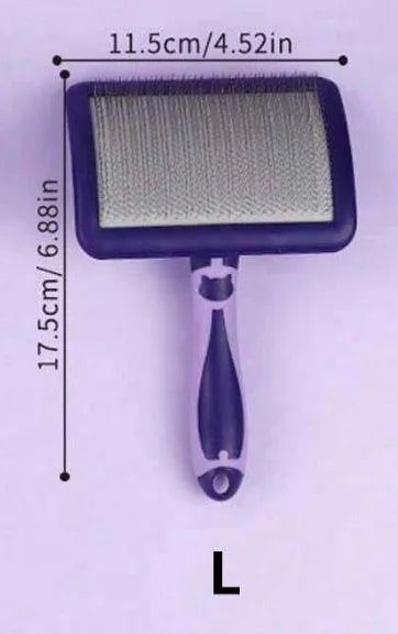 Purple L Color Dog Grooming Brush for Shedding and Detangling