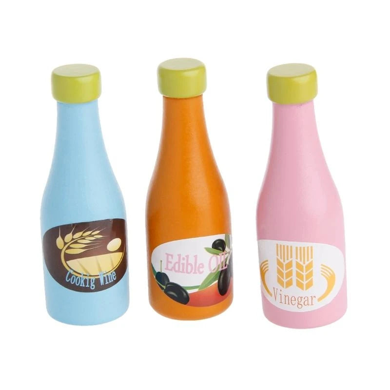 Q0KB 3pcs Kids Pretend Role for Play Kitchen Fruit Wooden Toy Cutting Set Child