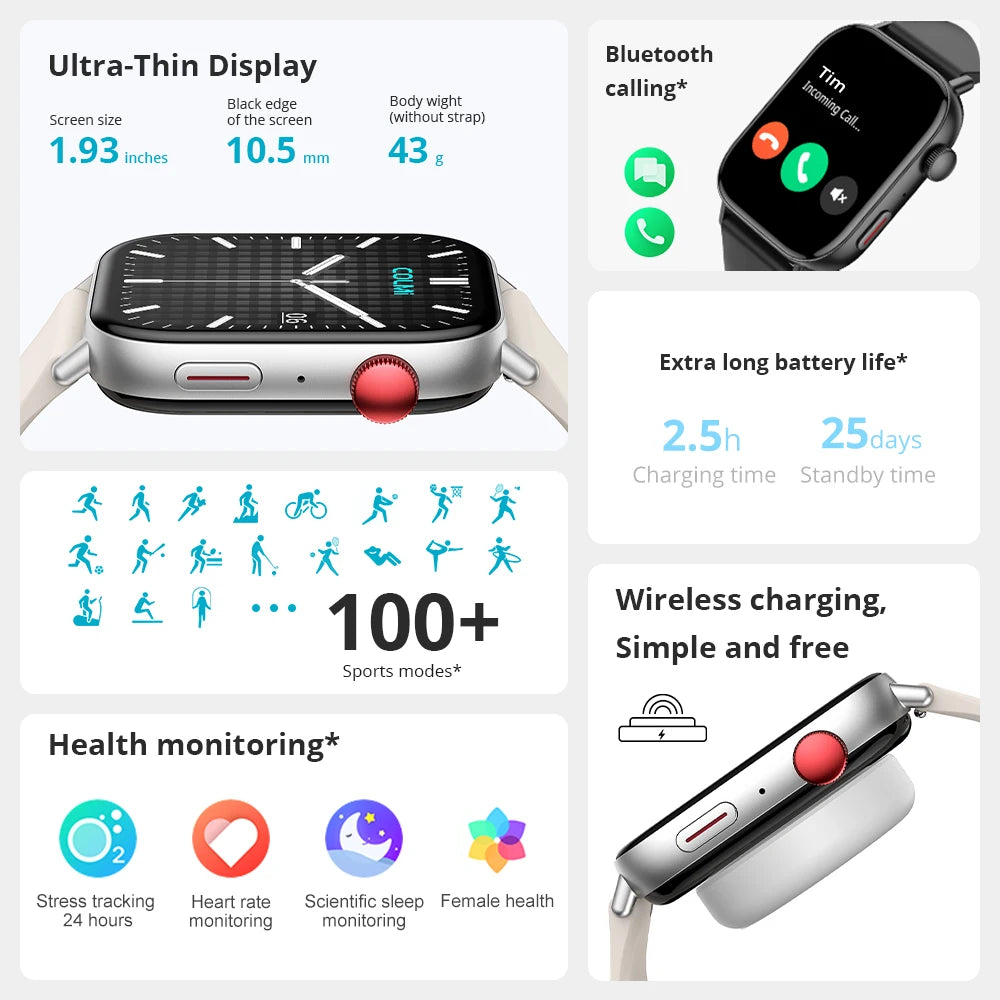 COLMI C8 Max Smart Watch for Men And Women with Voice Calling Feature 1.93" Large HD Color Display Health & Fitness Tracker