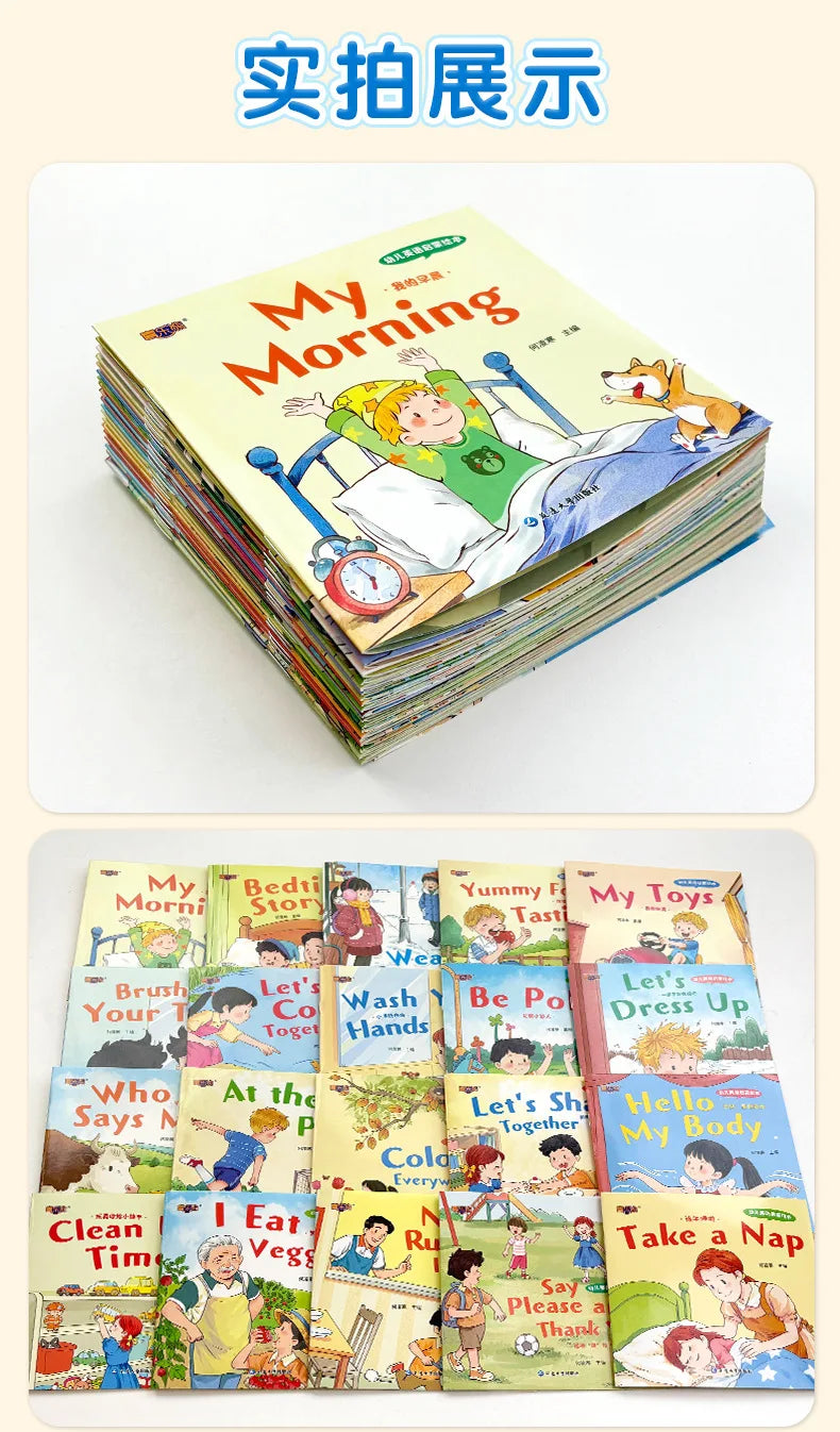 20 Books Kids English Picture Books, Audio Reading Early Education Picture Book, Zero Basis English Learning Books for Toddlers