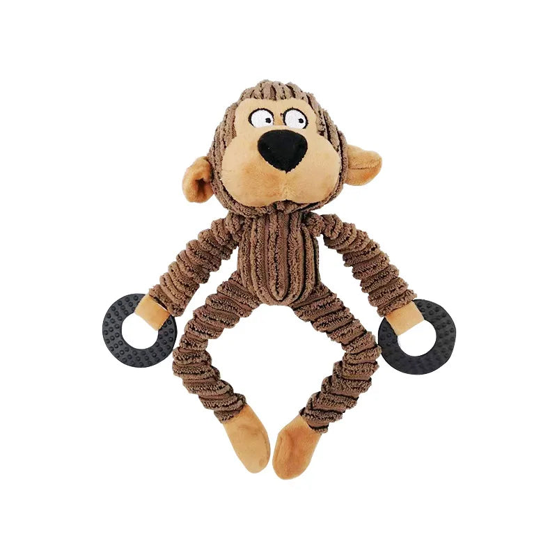 monkey Color Plush Donkey Dog Toy – Durable Squeaky Chew For Dogs