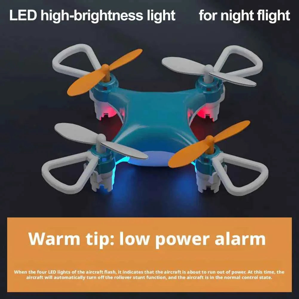 Mini Drone Easy Stunt Flights 360° Tricks Friendly Flyer, Mini Drone for Kids with LED Altitude Hold Propeller Protection Indoor