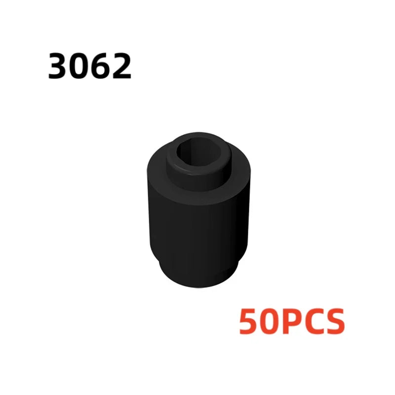 50PCS 3062b 30068 35390 3062 Accessories 1x1 Cylindrical Brick DIY Buildings Blocks Educational Toys City Toy