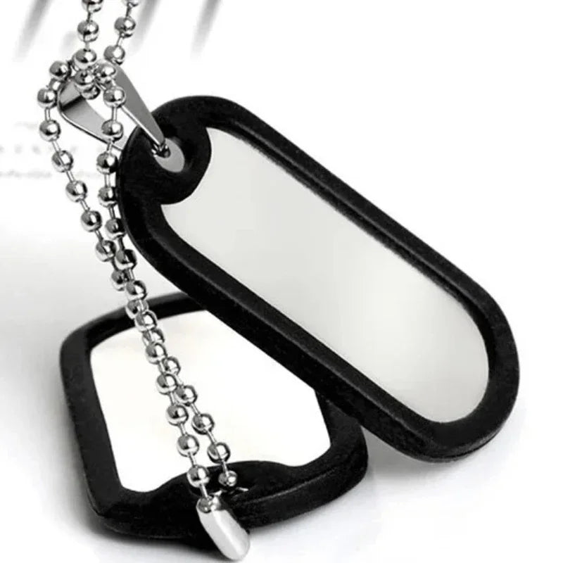Customized ID Double Dog Tag Military Soldier Circle Pendants Titanium Steel Personalized Necklace Fashion Jewelry Free Carving
