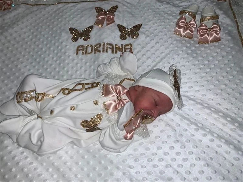 5pcs Newborn Baby Nursery Kids Outfit Clothing Cotton Infant Care Wrapped Baby Products Pants Mittens Receiving Blanket
