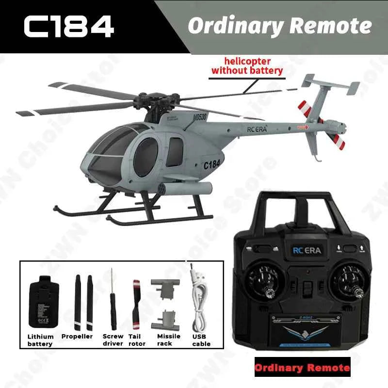 C184 RC Helicopter 2.4G 6-Aixs Gyroscope 4CH Altitude Hold Optical Flow Remote Control Helicopter Toys For Kid Adult
