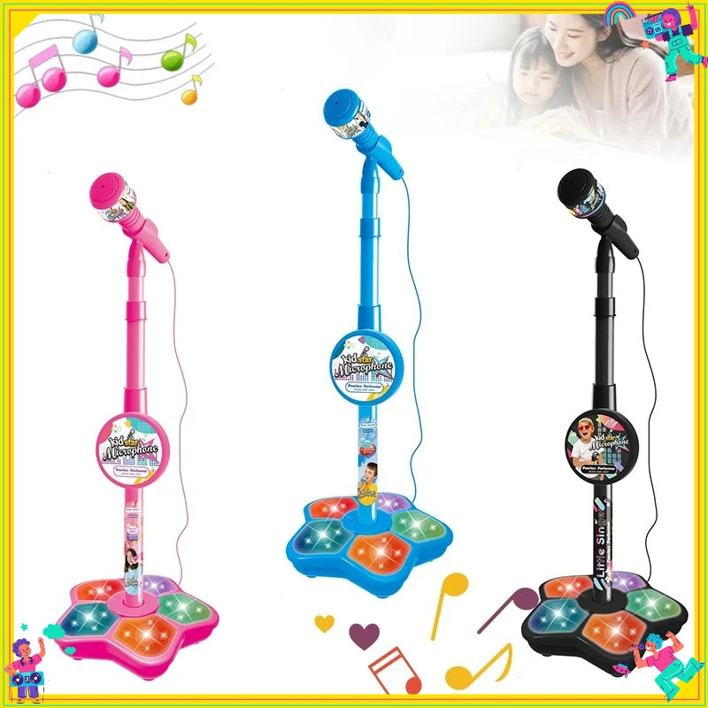 Kids Microphone with Stand Karaoke Song Machine Music Instrument Toys Brain-Training Educational Toys Birthday Gift for Girl Boy