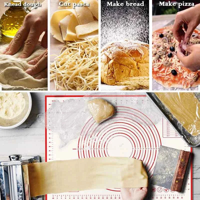 Silicone Pastry Mat with Measurements, 16x24Inch Large Non Stick Non Slip Baking Mat for Rolling Dough, Pizza Pie Crust Fondant