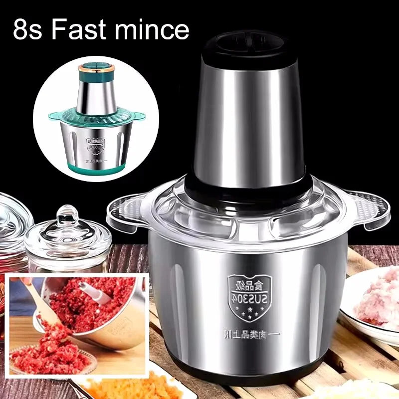 2L Meat mincer Home smoking machine multi-functional stainless steel electric meat thin meat Meat small slim slim