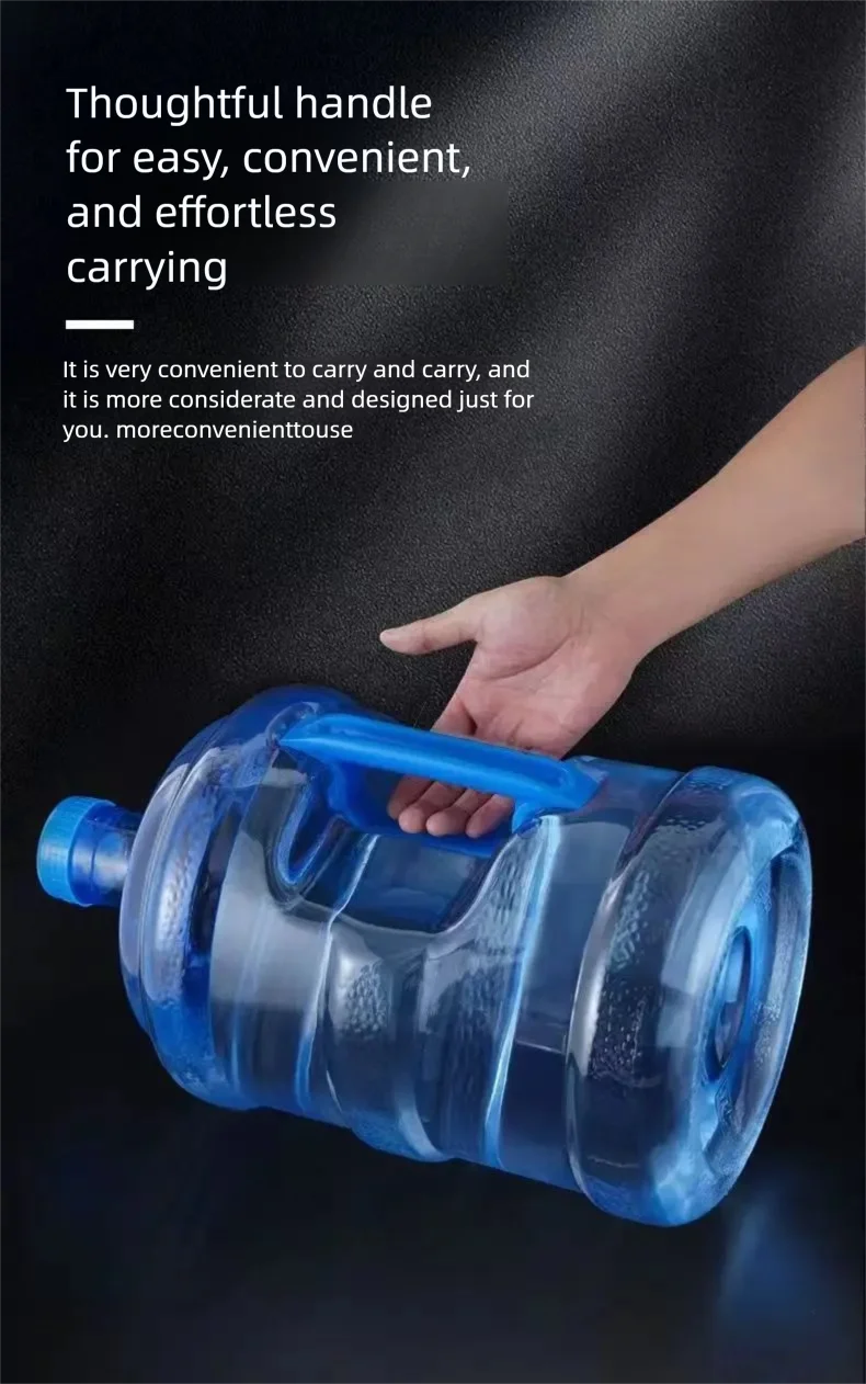 7.5L Water Bottle with Cap, Food Grade Blue Transparent Plastic, for Water Dispenser, Home/Office Use