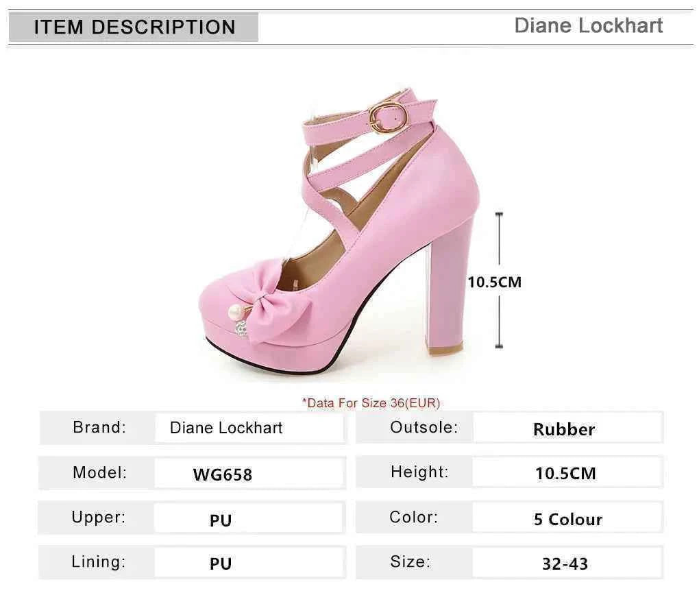 High Heels Women 2025 Trend Chunky Heels Platform Lolita Mary Jane Elegant Party Korean Shoes Dress White The Glossy Fashion