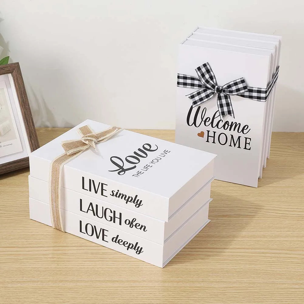 Decorative Book Stacks Folding Simulation Books Farmhouse Style Decor Charming Bookshelf Decoration Bookshelf Decor