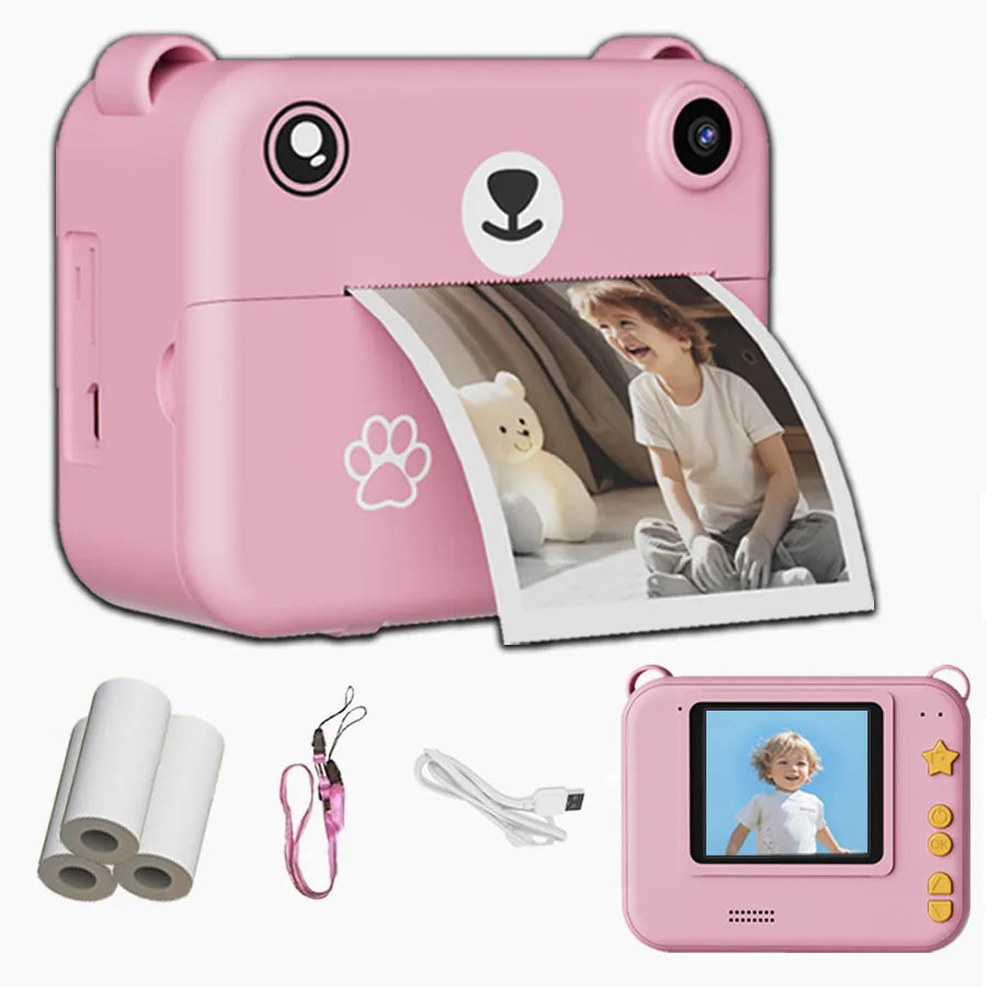 Kids Digital Camera Photography Instant Print Photo 1080P HD With Video Recorder Mini Thermal Printer Educational Birthday Gifts