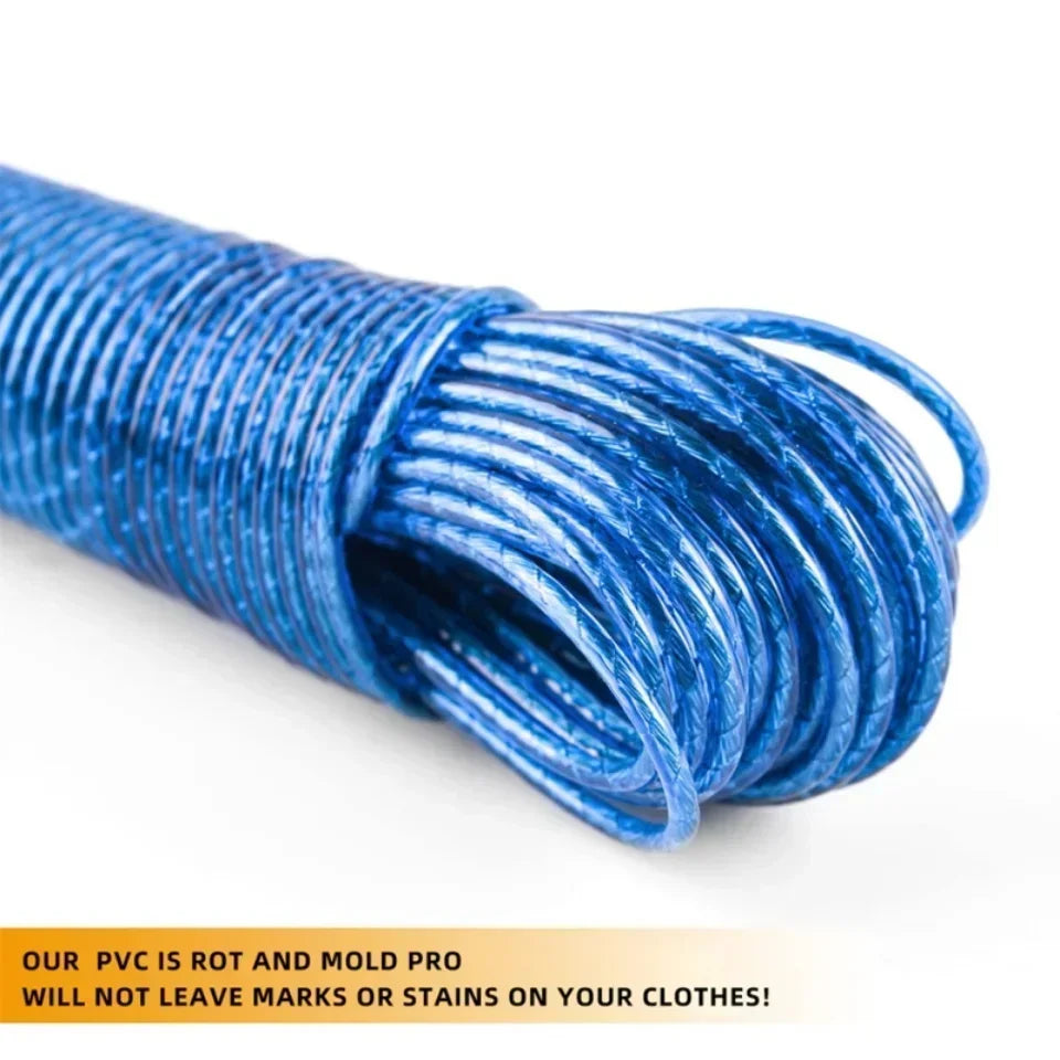 Clothing drying rope, 3mm rope,  garden washing line, steel wire PVC cloth rope, outdoor travel camping accessories