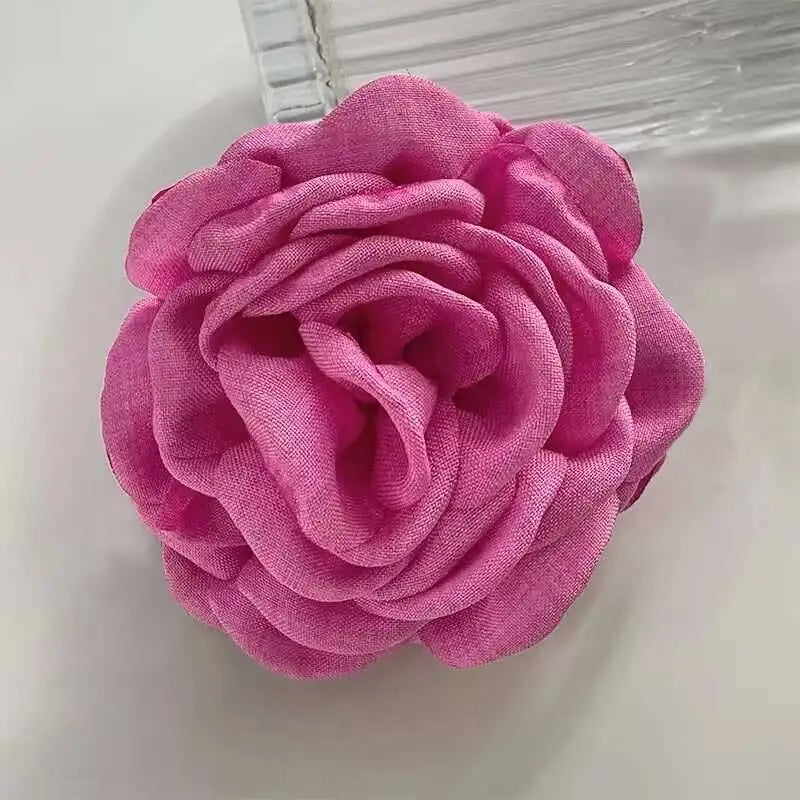 9cm Large Flower Hair Barrettes French Crab Claw For Women Hair Accessories Korean Back Of Head Shark Clip Girls Gifts