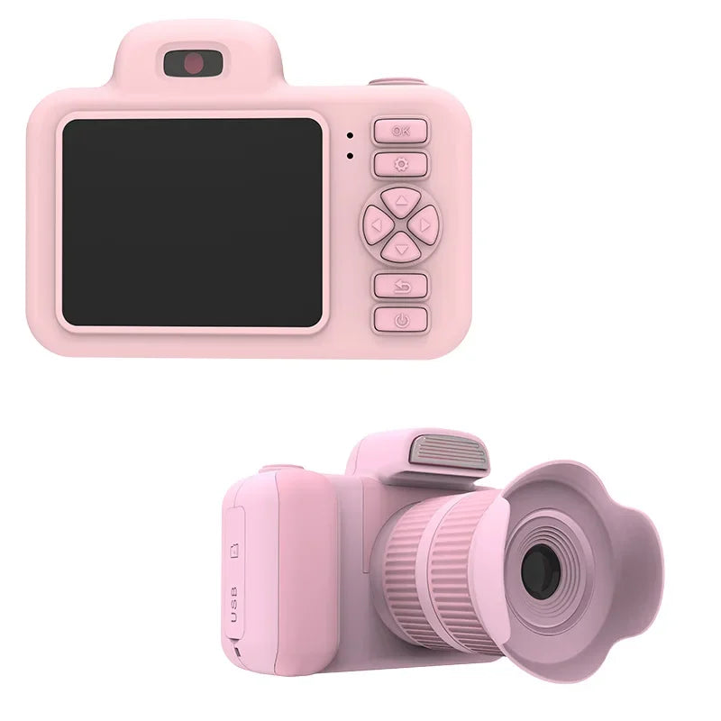 Kids Camera Toys Flash 1080P Photo Video Mini Camera 2.0 Inch Screen Long Lens Zoom Child Digital Camera Birthday Festvial Gifts