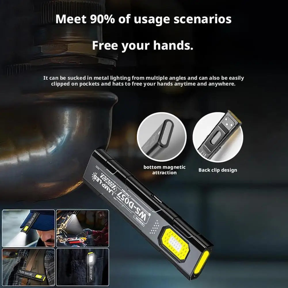 Outdoor LED Flashlight 550Lm Portable Mini Torch Light Pocket Lantern Flood Work Light with 5 Modes