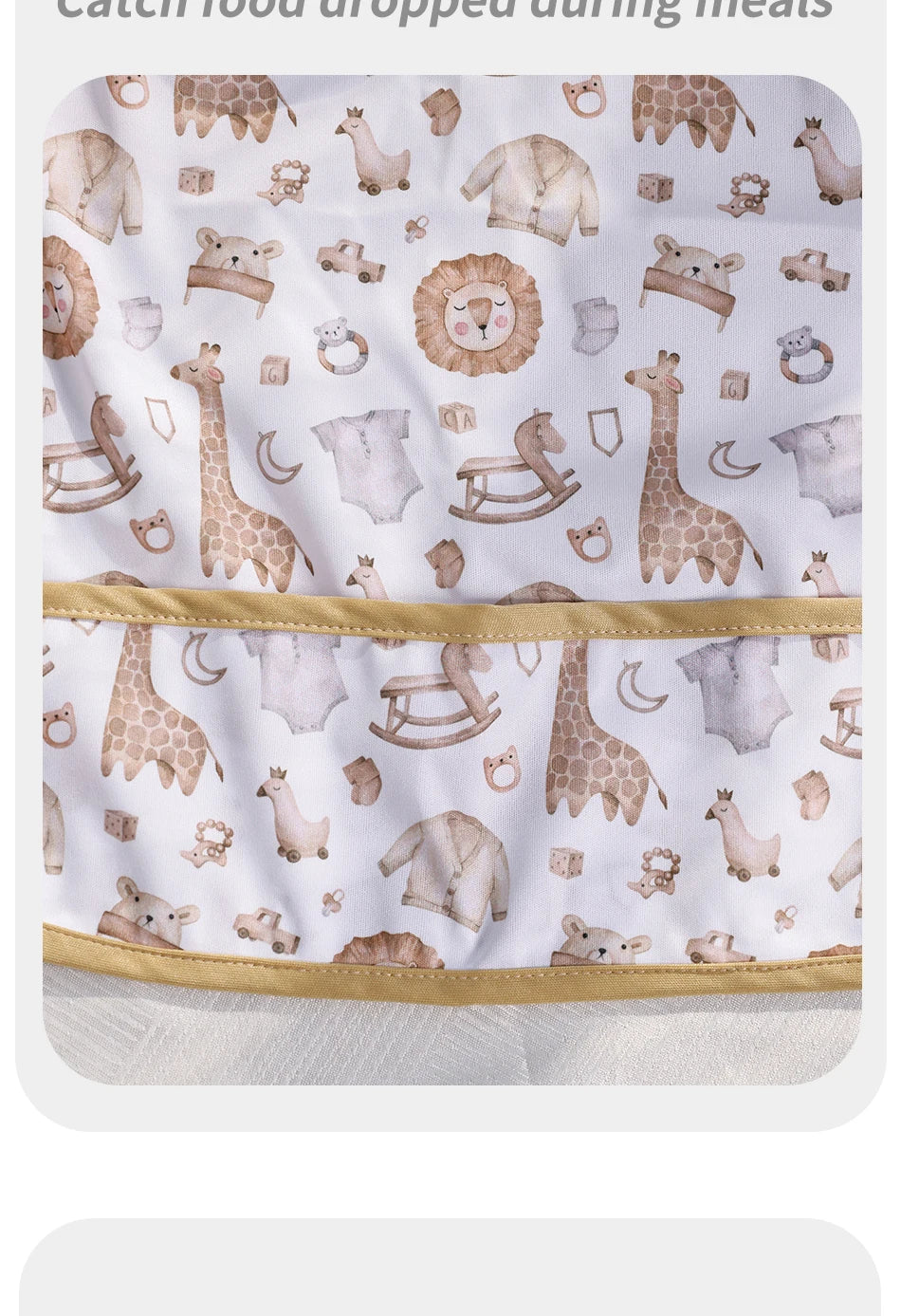 Elinfant waterproof magic tape baby feeding bibs, multifunctional breathable baby saliva towel burp cloth