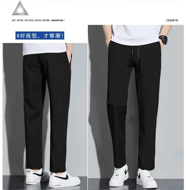 Men's Casual Pants Business Stretch Slim Fit Elastic Waist Jogger Korean Classic Blue Black Gray Male Brand Trousers