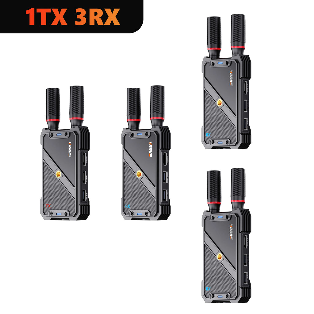 400M Wireless Transmitter and Receiver HDMI Video KVM Extender 5G 1080P 0.05S Latency with USB-C Mouse for PC Laptop Camera