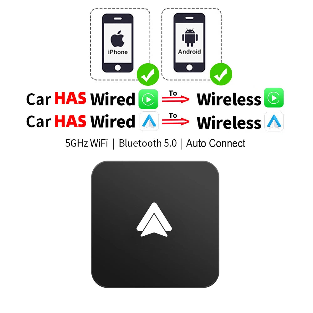 EKIY A2 Wired to Wireless Android Auto Adapter For Wired Android Auto Cars Smart Ai Box Bluetooth WiFi Spotify Auto Connect Map
