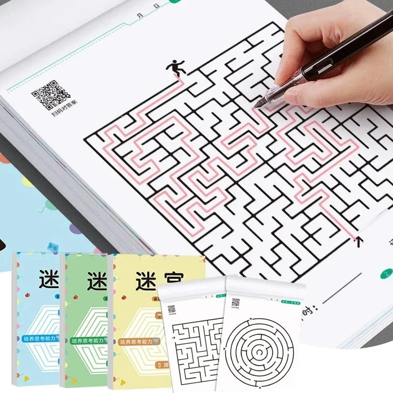 Kid's Maze Game Book Student Concentration Training Book Intellectual Development Educational Early Learning Toys Kids Gifts