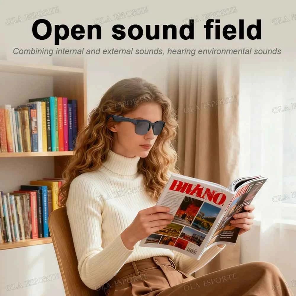 New Camera Control Smart Glasses 2025 Music Sunglasses Headphones Wireless Bluetooth Call Headset HIFI Audio glasses For Android