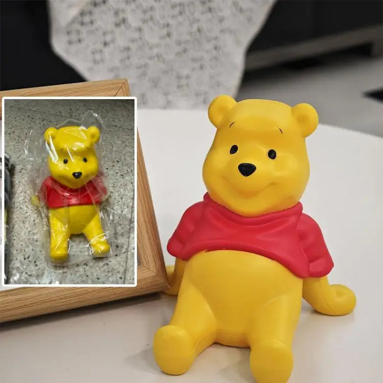 Funny Winnie The Pooh Phone Stand Holder for Desk Cute Bear Shape Universal Tablet Stand Dorm Room Decor Study Binge Watching