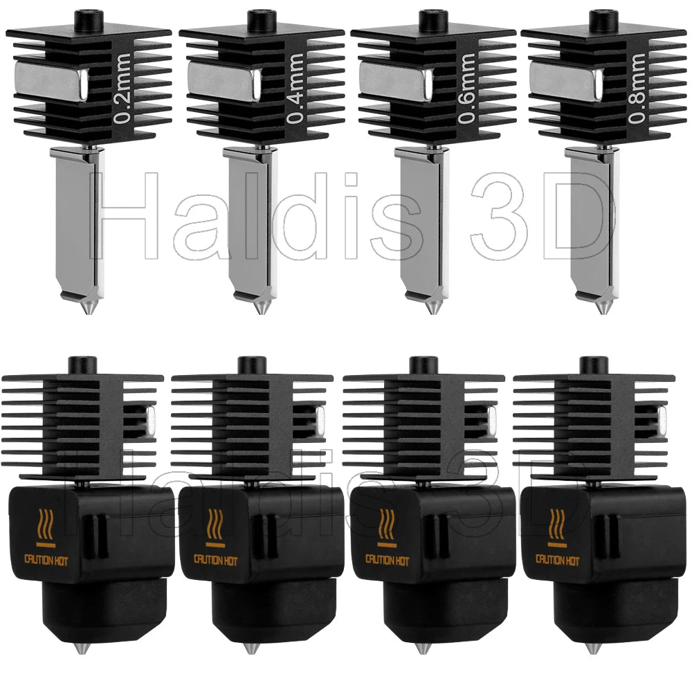 Hotend Kit For Bambu Lab A1/A1 Mini 0.2/0.4/0.6/0.8mm Fast Speed Hardened Steel Nozzle Hot End Assembly For A2L Replacement Part