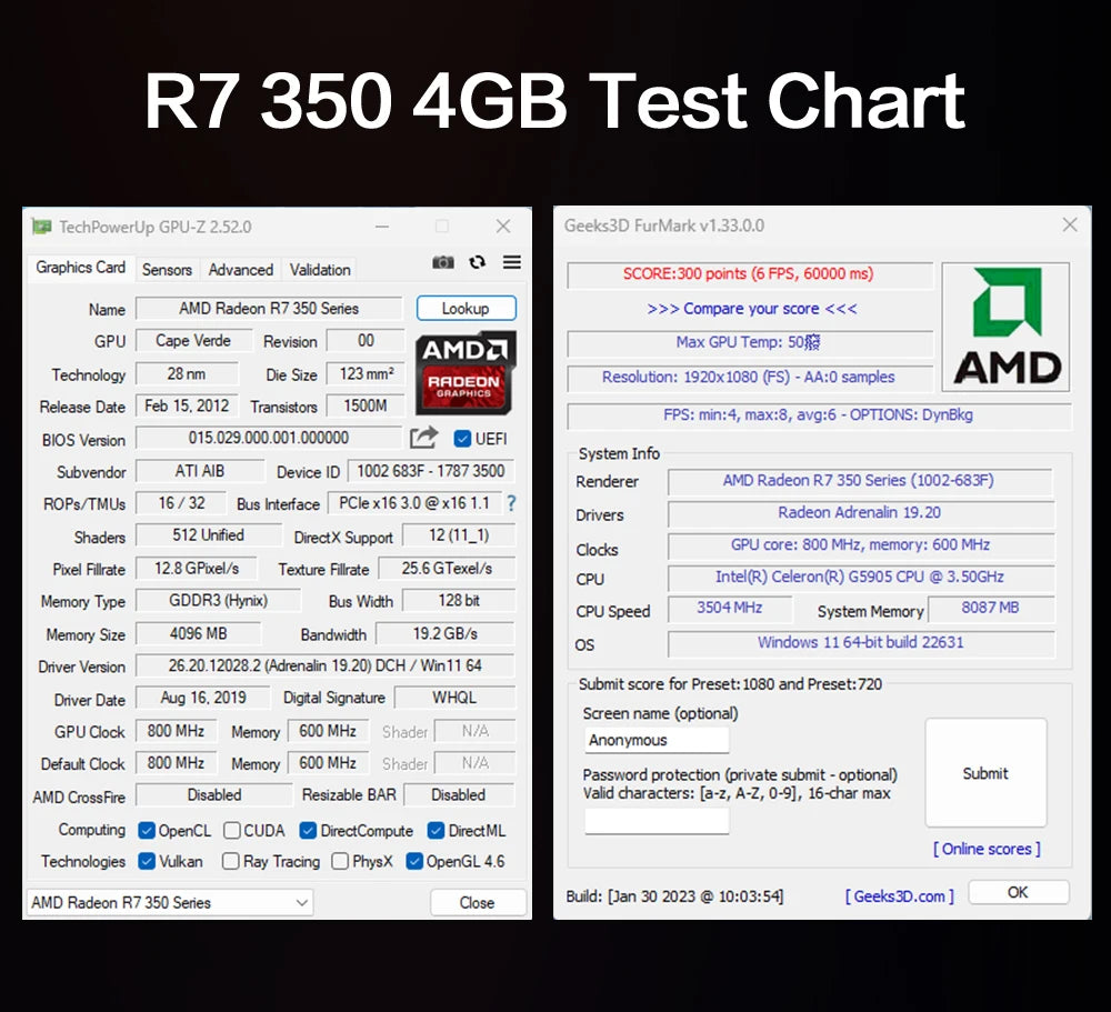MLLSE AMD R7 350 4GB Graphics Card GDDR3 128Bit PCI-E 3.0 Geforce GPU R7 350 Gaming Video Card Placa De Video