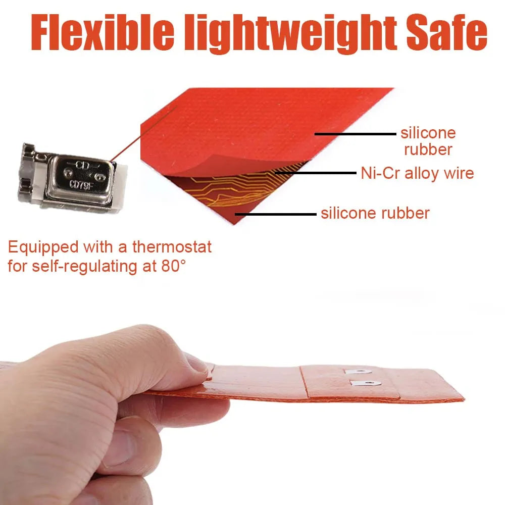 12V Universal Fuel Heating Pad Heater Mat Auto Filter Voor Air Diesel Auto Heater  Auto Accessoires Anti-Freeze Heating