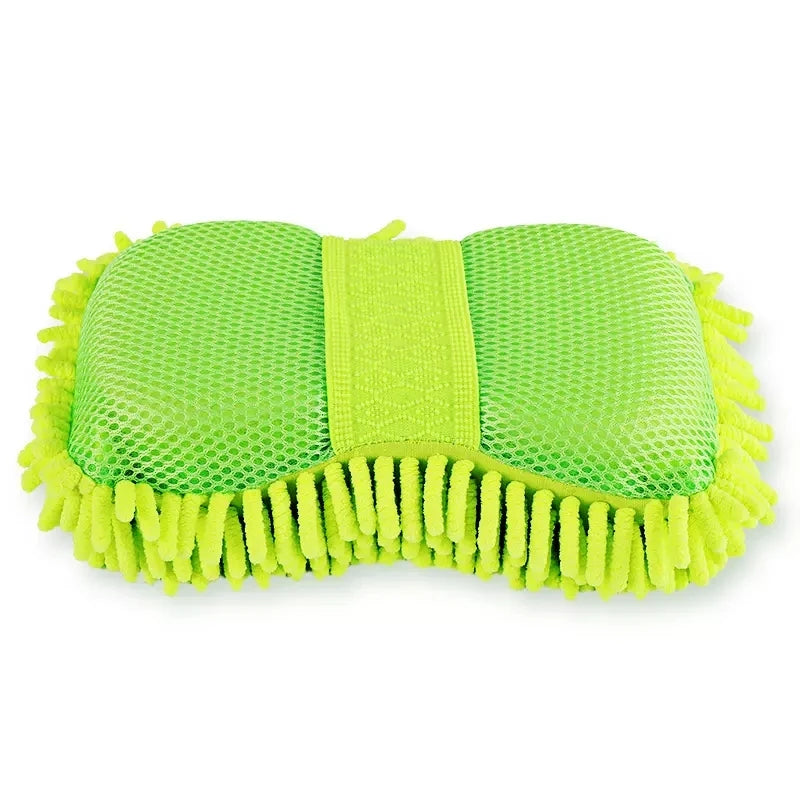 green Color Microfiber Car Wash Sponge Glove – Scratch-Free Cleaning