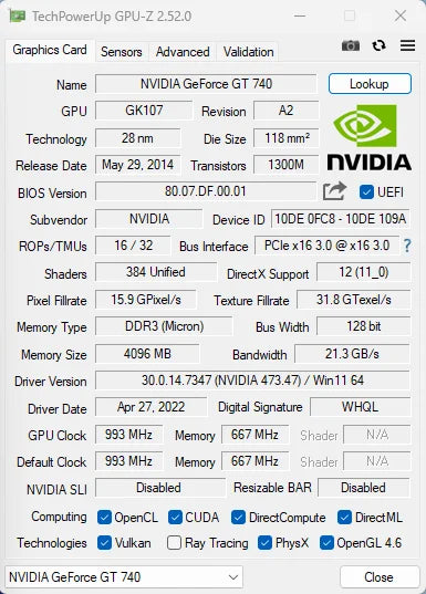MLLSE GT730 4GB GT740 4GB Graphics Card GDDR3 128Bit DVI VGA PCI-E 3.0 Geforce GPU Gt 730 Gaming Video Card Placa De Video