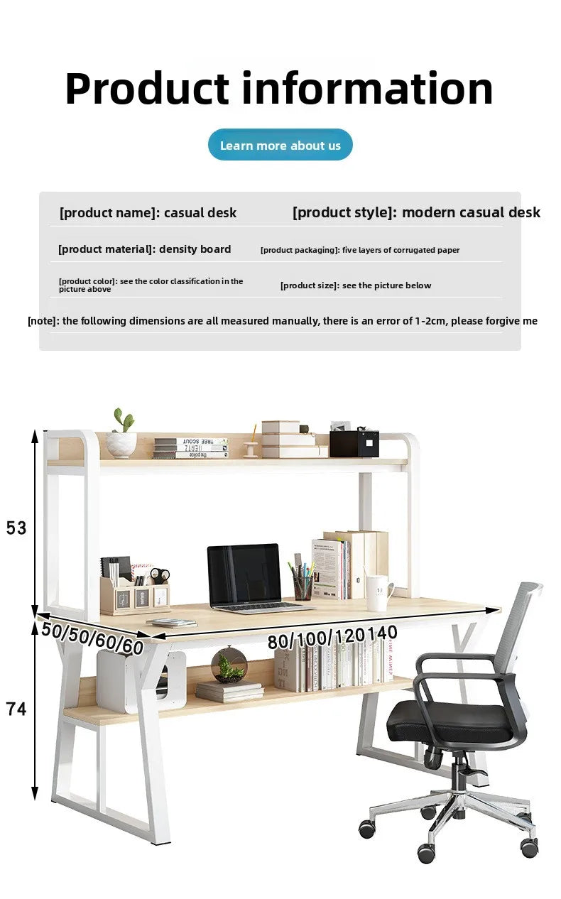 Stable Computer desk desktop desk bookshelf integrated writing desk household small apartment simple hole board desk