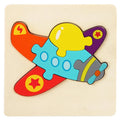 10.7cm/4.21in Kids Colorful 3D Puzzles Montessori Games Cartoon Animals Jigsaw Puzzle Baby Educational Wooden Toys for Children
