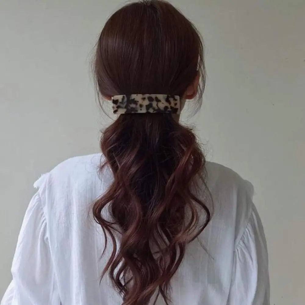 Acetate Acrylic French Hair Barrettes Automatic Curved Rectangle Styling Resin Spring Hairpin Hair Accessories