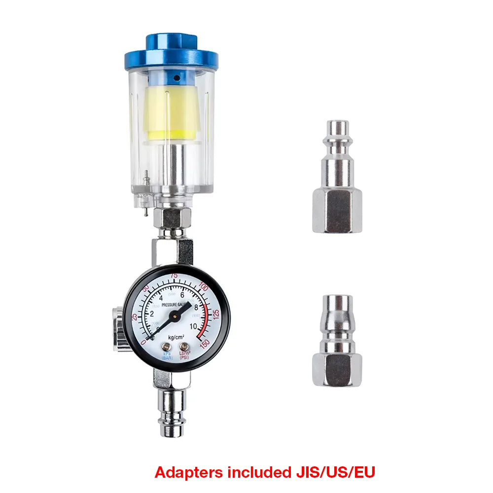 Séparateur d'eau et d'huile pour pistolet pulvérisateur, régulateur de pression de filtre 1/4", adaptateur EU avec régulateur de pression d'air, régulateur de compresseur d'air
