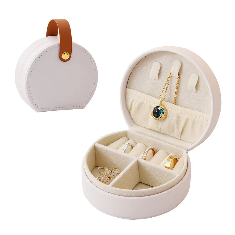 Mini Jewelry Organizer Display Travel Jewelry Case Boxes Earrings Necklace Ring Portable Handbag Jewelry Box Leather Storage
