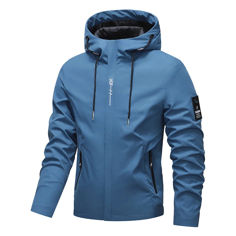 High-quality men's fashionable, stylish, versatile, trendy and casual spring and autumn jacket hooded jacket