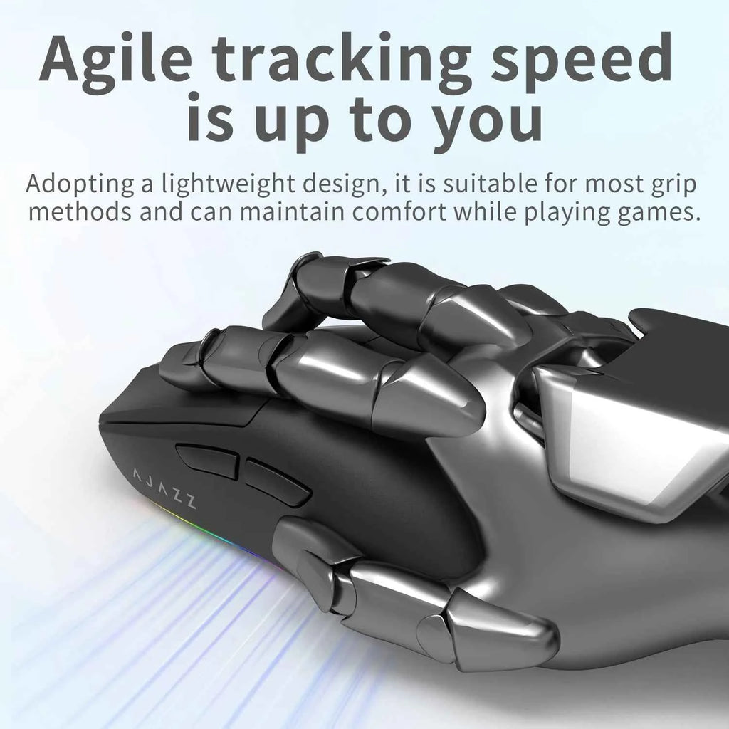 AJAZZ AJ139 V2 MC Wireless Gaming Mouse PAW3311 12000DPI RGB Magnetic Charging Dock Macro Definition Mouse Gamer For Laptop PC